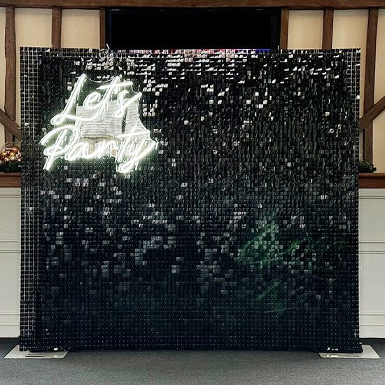 7ft x 7ft Black Shimmer Wall 